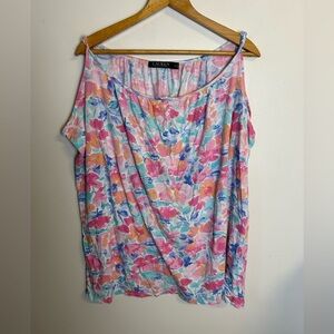 Lauren Ralph Lauren Floral Blouse Size 2X lightweight comfortable Vacation